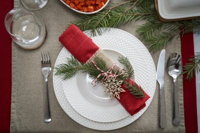 Place setting for the holiday representing the difficulty faced for teens with eating disorders